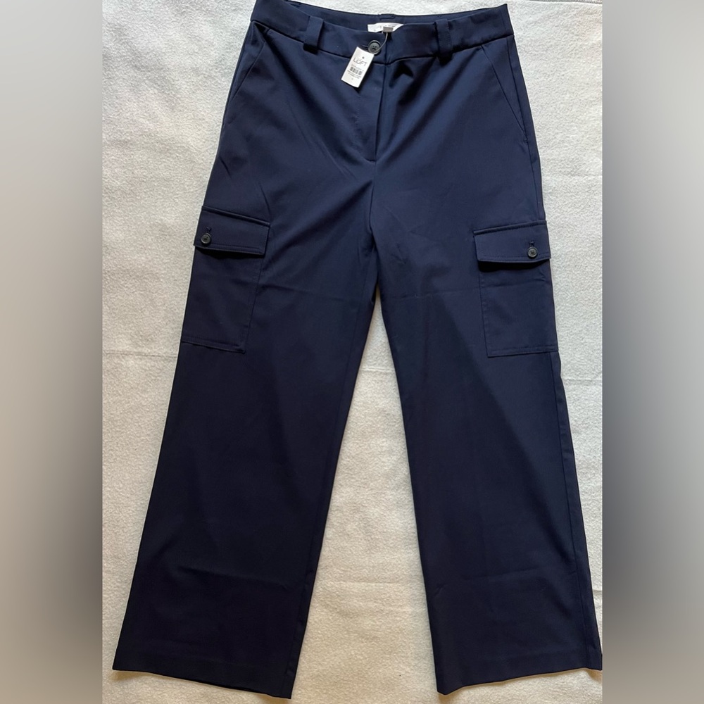 NWT - LOFT Women’s Cargo Style Pants Straight Leg in Navy